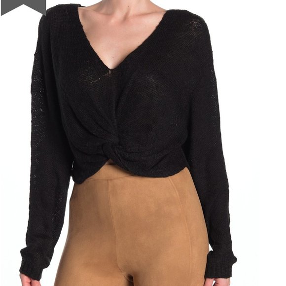 NWOT BCBGeneration Twist Hem V-Neck Sweater - Picture 1 of 6
